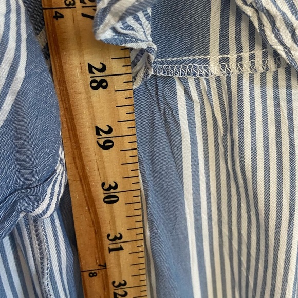 Torrid Women’s Skirt Size 3XL Ruffle High Low Elastic Waist Stripes Blue & White - Picture 8 of 14